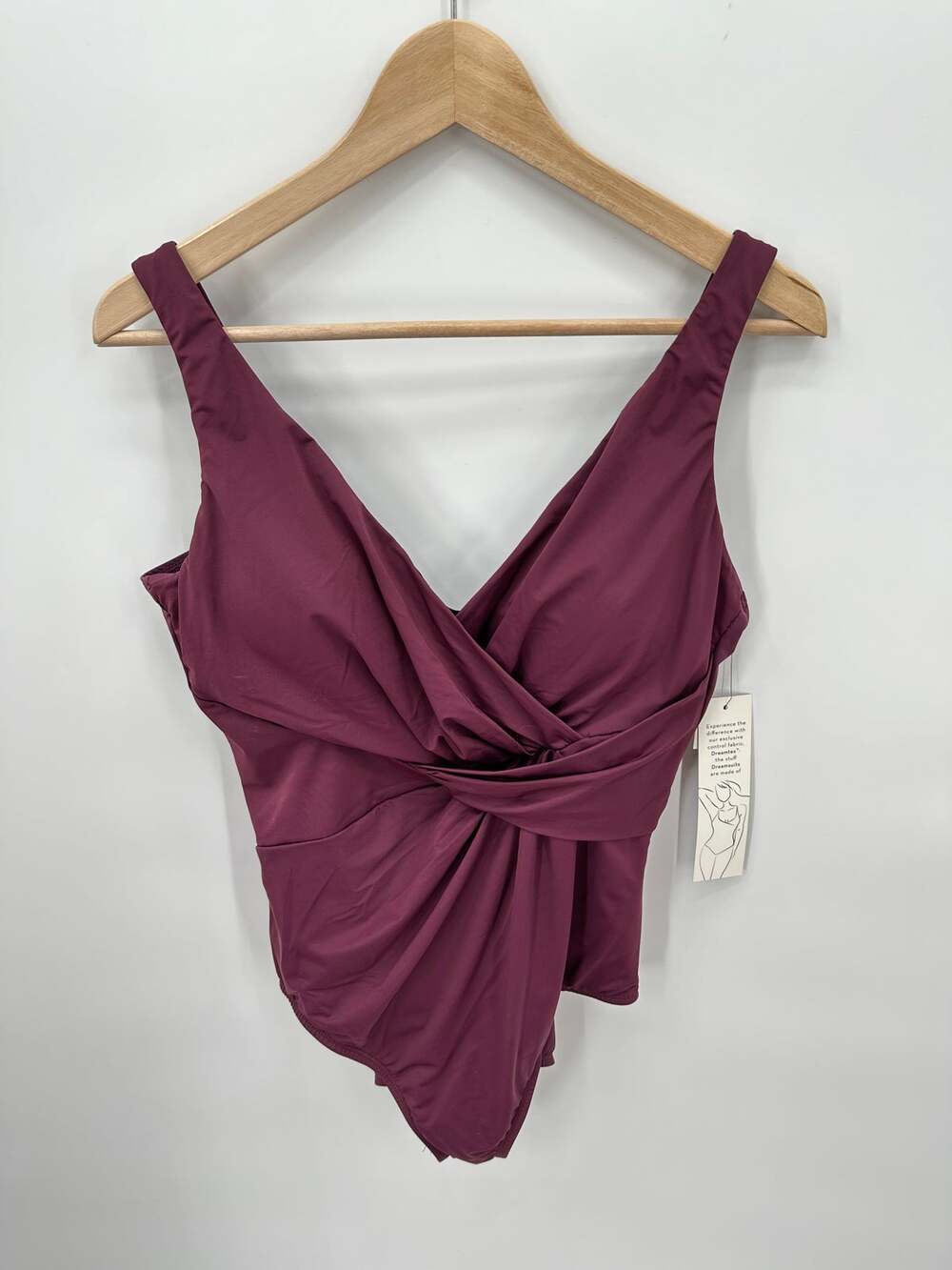 DREAMSUIT by Miracle Brand NWT Plum One Piece Swimsuit // 12